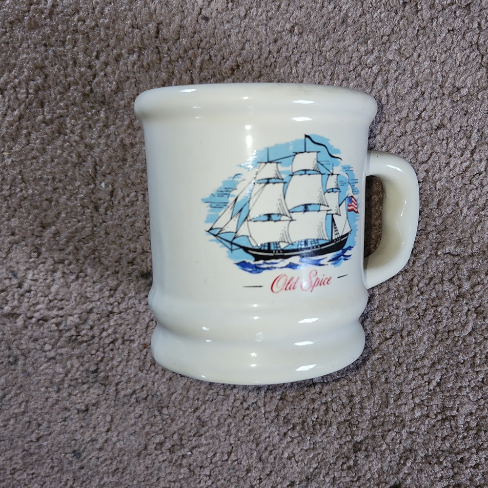 Vintage Old Spice Shaving Mug Grand Turk Ship Ceramic Mug with Ship Design
